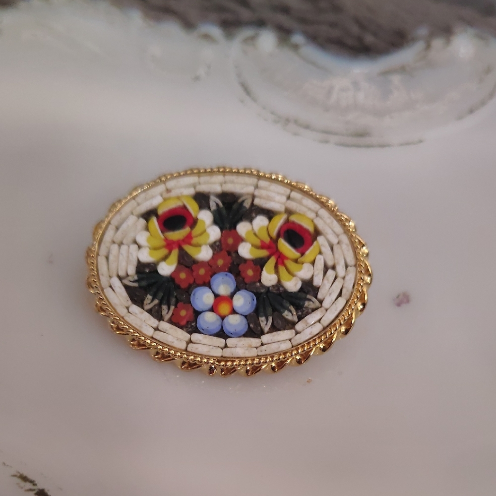 Micro Mosaic Brooch